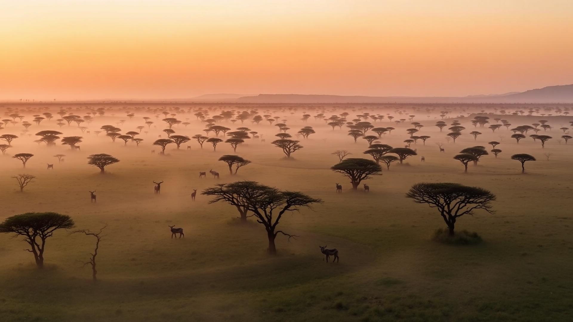 African savanna at sunrise